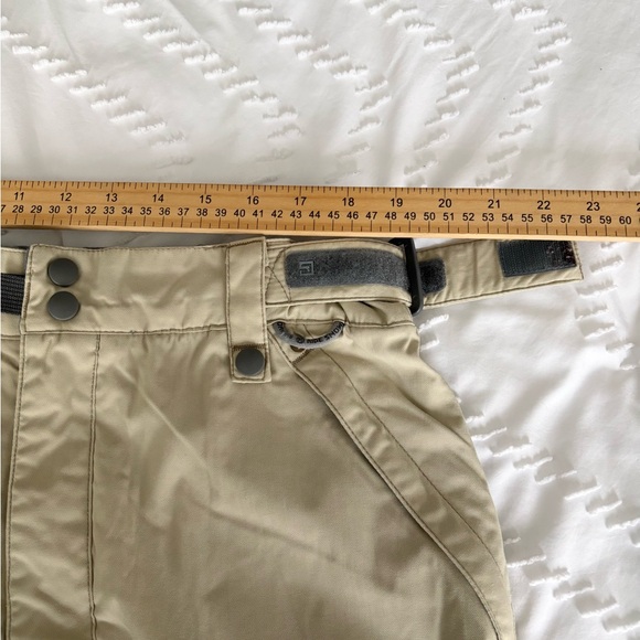 RIDE SNOWBOARD PANTS WATERPROOF KHAKI TAPERED SEAMS ADJUSTABLE WAIST SZ WOMEN M - Picture 4 of 16